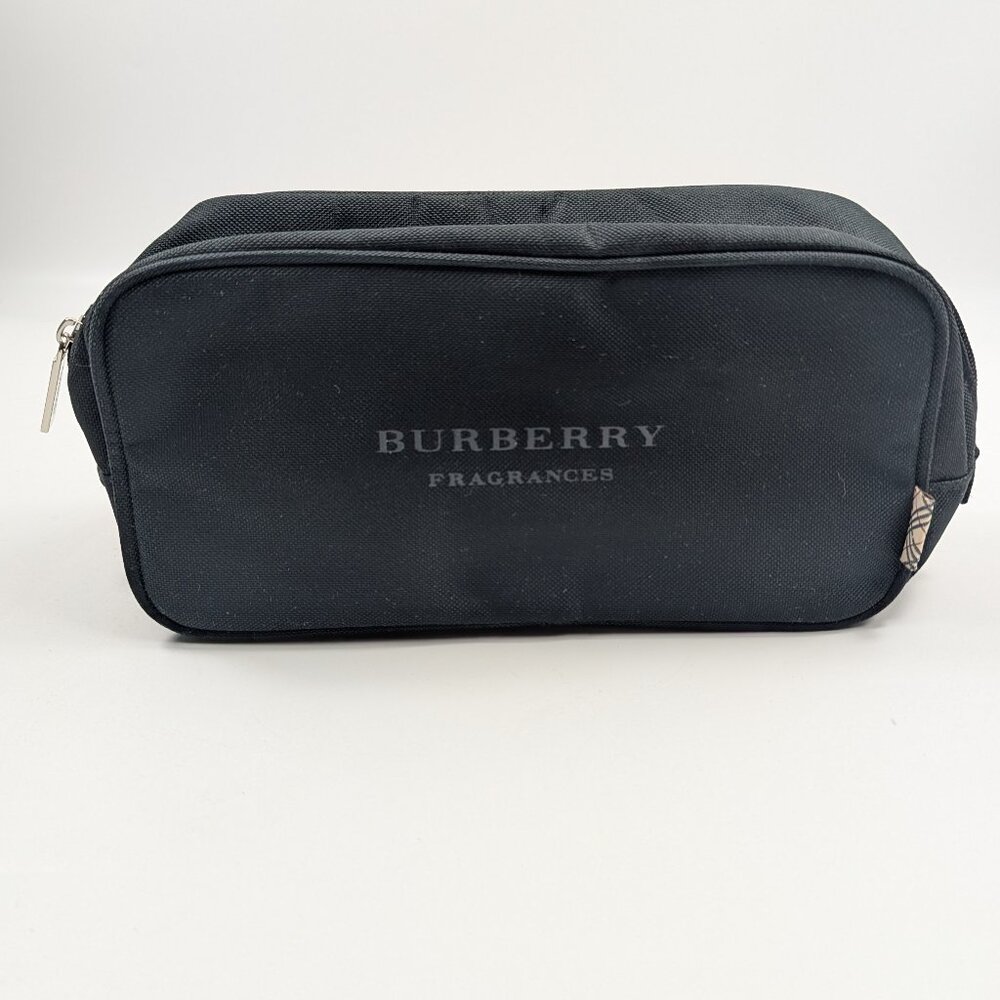 Burberry Fragrances Toiletry Bag Cosmetic Pouch Travel Case Black Zip